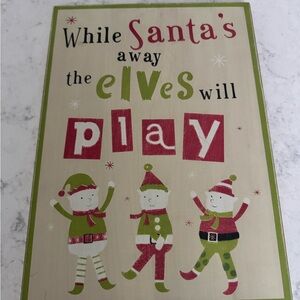 Festive Christmas Sign with Elves
